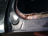 This is just one example of Damaged metal that if left untreated will ruin a hard to repair area of the vehicle.