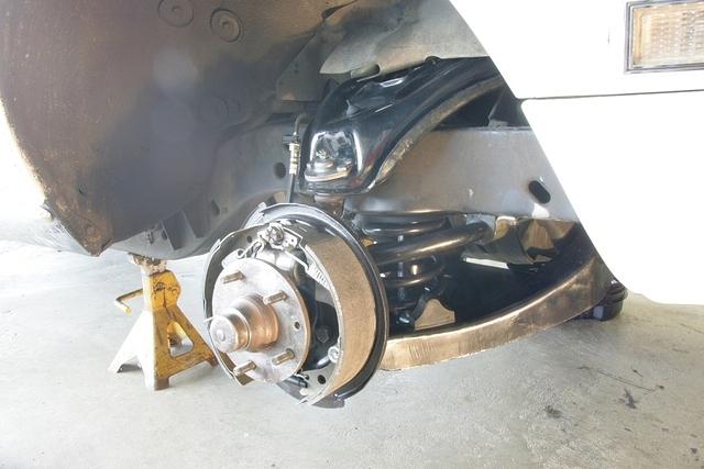 Having to replace the spindles due to prior seized outer bearings I decided to update his front drum brakes to the better design.  The have much better performance and I will be able to sleep at night.