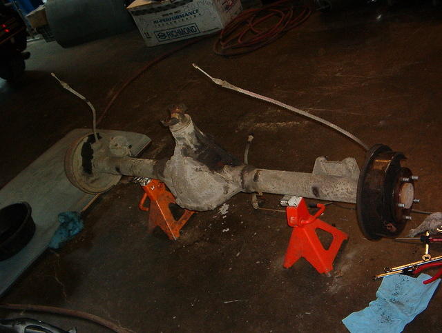 Here sits the old ugly ten bolt rear differential.  You will get to see me make it into all the Differential it can be.