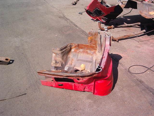 This is the Drivers Side of the Firewall Section.  Even though the floor boards were rusted to heck there is still good metal here also.