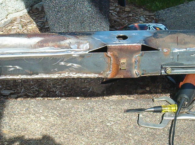 Once all is done then you fit the plates to the frame and check the location of the mounts.  In this case I leave the bolts in with the outer U Channel Mount that I will weld onto the modified OEM Crossmember.