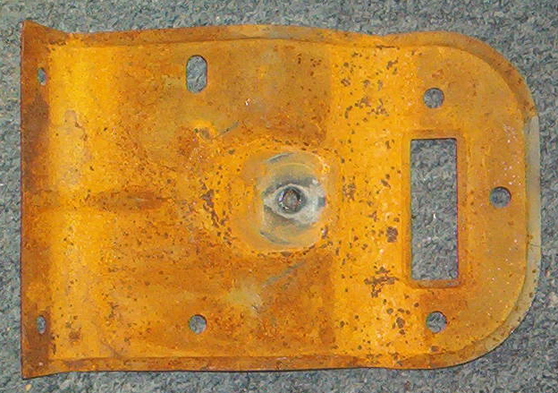 Here is the top side of this bracket.  Do not worry it is not rusted thru or heavily pitted.  It was blasted and then set for a long time without coating.  Now it will have to be blasted again.  Well with this last rare group of parts the bill will be ...