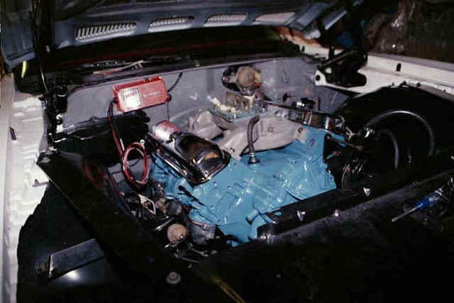 Detailed Engine Compartment with the correct MSD-6 unit that I am suggesting.  Notice how well it fits up on the firewall.  This 75 is just like your car in many ways and this will finalize your ignition system.  No headaches also.