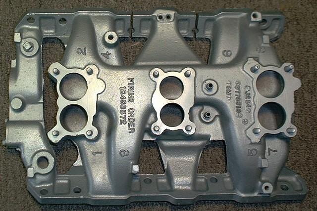 65 GTO Tri Power Intake manifold.  This is the item that makes the massive three two barrels possible.  Now we also make a very custom gasket set for these units.  Oh did I mention you cannot get them elsewhere.  They make the system run better.