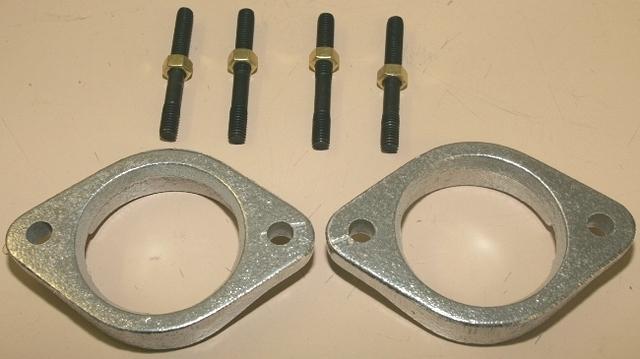You might feel inclined to replace the brass nuts but do not.  They do not need lock washers.  They are designed to just be torqued down onto the studs.  They will grab these new Flange Studs and not rust onto them.