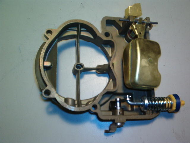 Here is a shot of the correct fuel inlet bronze fitting, power valve, holder and lever, and air horn.