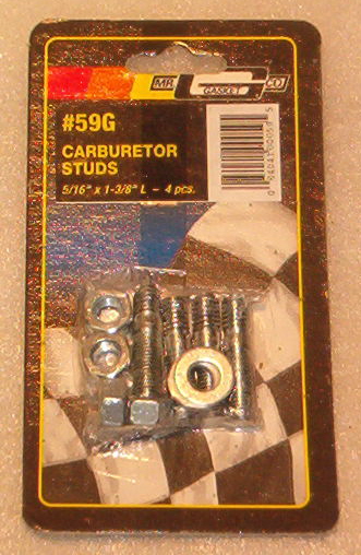 Here is your standard set of Carburetor Studs.  These are made by Mr. Gasket or one of their suppliers.  I find that they are a very close copy of the originals.