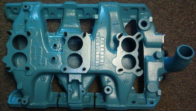 In all cases I paint the manifold the correct color of the original engine.  You paint may not look as good as this.  I include an extra can of paint to touch up your intake and the motor if necessary.