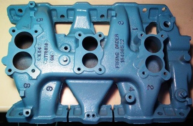 Here is what a 65 intake looks like.  You will notice that there is a difference in the shape and definately a difference in the Attaching Flange Area.  The bolt pattern is different.  This is the Intake Manifold the you will need to attach to your 6X ...