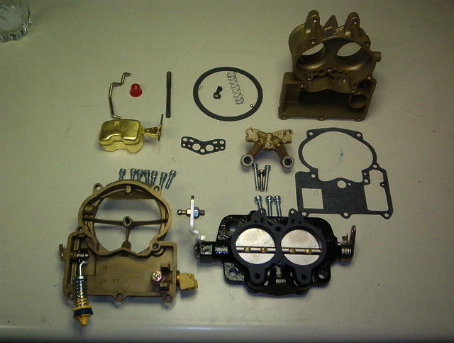 Here you have the complete carb apart and ready to go together.  I take the time to find the best parts available for every single item in the carb.