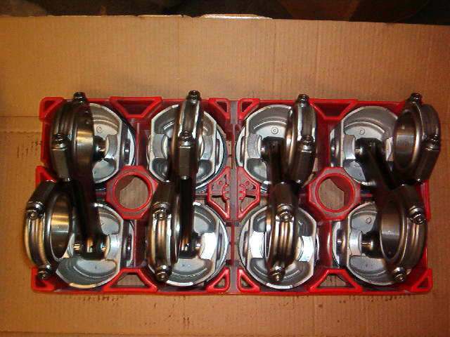 Here is a complete set of Pistons and Rods.  They are just hangin out getting to know each other.  That is the good way to keep things on the up and up.