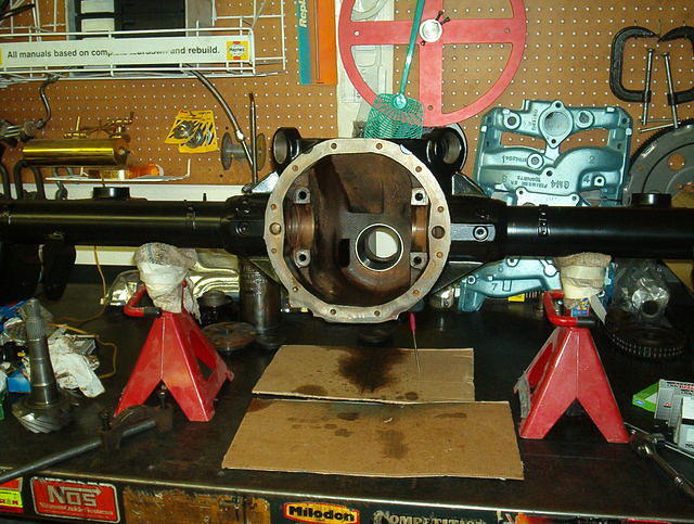 Here you have a nice and nearly clean to assemble differential housing.  It has come a long way to get to this point.  It required Garnet Media Blasting, Priming and Powder Coating to bring it to this stage.