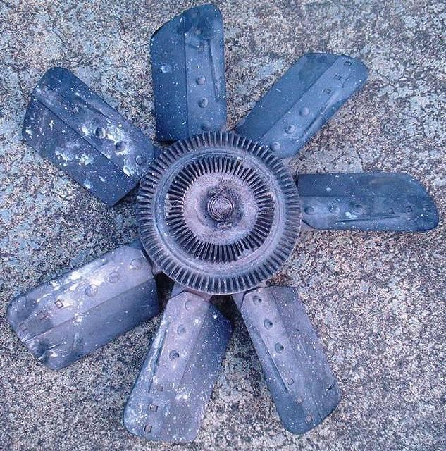 Here is the real nice looking clutch fan that came with the car.  Now some of these were a heavy duty option.  You could get one if you wanted it.  I would put one on my car anyway.