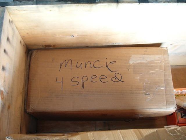 I can usually fit a Muncie into a box.  In your case I am going to get a big box and build a crate to go inside.  Then we will bolt the Muncie up into the crate and sit it inside the box.