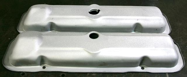 Here is an example of the OEM Valve covers that have been media blasted and are going to be rechromed.  That is really the only way to do it.  It costs more but then you can say they are OEM.