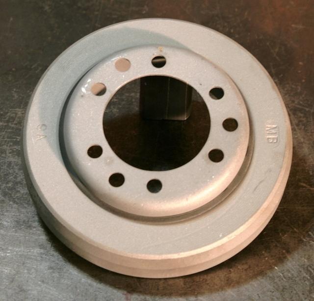 Here you can see the thin rubber hub that floats the Inertia Ring off the Center Hub that attaches to the Crankshaft.  Now these were for the poor balance jobs the factory did.