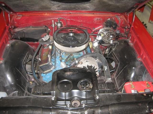 Here is a shot of the engine compartment of his 66 GTO.  I must admit it I do not like to see an ugly non correct motor.  We will fix that.  I have had to spend some cubic time getting all the correct parts to fix this.