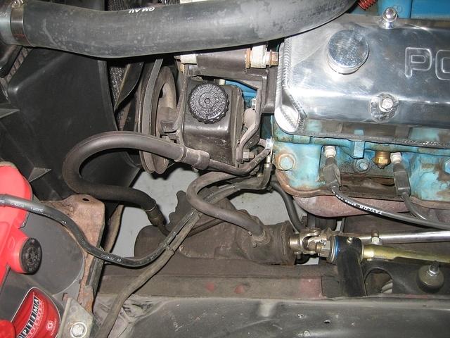 When I have to see a late model power steering pump I just want to barf.  That has to go.  I will get on the correct one in the near future.  I have brackets to find now along with the pump.