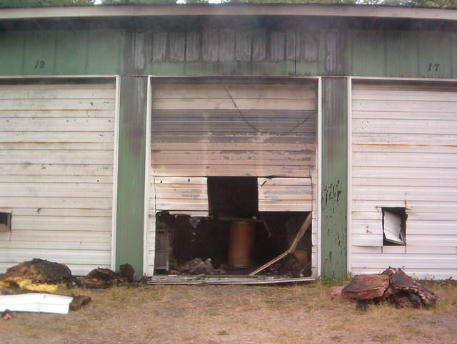 Burned Front Door to Storage Unit