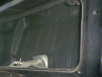 Now we apply the trunk spatter paint. I use a special formulation of this paint that matches the original exactally. I have a real mint low miles Ram Air Firebird. I use it for my example.