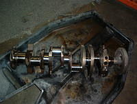 Here is the crank.  I used lighter than normal pins for pistons.  In this case the balance job went without a hitch.