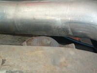 Here is the view of the Rear Frame to Body Mount.  Notice the Clearance between the pipe and the frame?