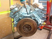Here is the Flywheel getting ready to be installed and torqued up to the crankshaft.  It only goes on one way.