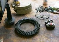 Here again is the ring and pinion that the job requires.  I went with a 3:43 ratio.  That is about the optimum for street machines.  It will keep you kicking ass in town and not ruining your motor on a cross state jaunt.
