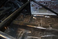 Perfect floor pan top and bottom--if I harvest the roll bars, damage will be done.