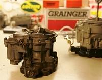 Every single part on a Tri Power Front and Rear Carburetor is Special.  The Baseplate, Main Body, Air Horn, Linkage Rods, Throttle Shaft, Throttle Ventury Plates, even the fuel inlets are unique.