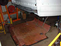 Here is the trunk floor piece that I had initally prepared for replacement.