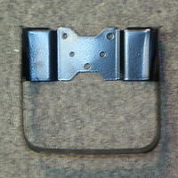 This is a front view of the Washer Bottle Bracket.  This is a great condition OEM Bracket.  Now if you are restoring a Rare Original Numbers Matching Vehicle then these are the only parts to go with.  Once you have an Original Line Produced part then t...