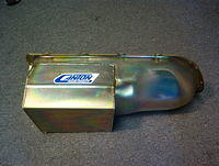 These Oil Pans are indicative of many types and configurations available in the Aftermarket.  This pan from Canton is Engineered more towards the Professional Street/Strip racer.