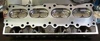 Here is what it looks like after the final machining surfacing operation.  I shoud have a RA of 14 or so.  That is the best surface to retain the type of head gaskets that I utilize.