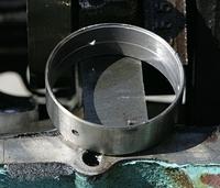 Oh and here you have the full width center cam shaft bearing groove.  You can be assured that this was FOD damage.  A piece of FOD was shoved into the camshaft oil hole from the oil gallery.