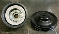 Got to love the three piece OEM 66 GTO Harmonic Balancer and water pump pulley.  I hope that these items are correct.  We will only know once the motor is together.  Don't they look good?