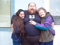 Oh, oh, here is your much fatter Uncle.  Gail and Ruth are also attempting to squeeze the fat outa me.